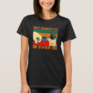 Retro Beste Siamese Kat Pap Ooster Fist Bump T-shirt