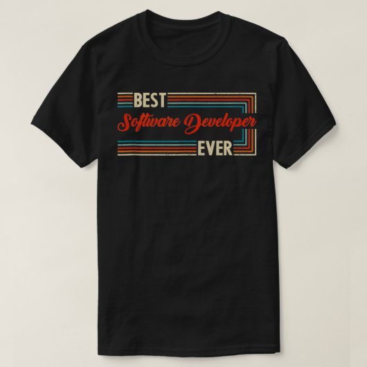 retro beste softwareontwikkelaar ooit werelden t-shirt (Design voorkant)