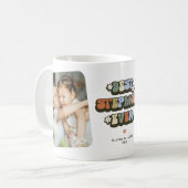 Retro beste stiefmoeder ooit 2 foto koffiemok (Voorkant links)