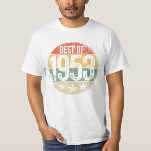 Retro Beste van 1953 Verjaardag T-shirt (Voorkant)