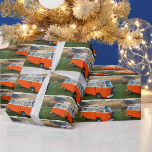 RETRO BESTELWAGEN INP AKPAPIER UIT DE JAREN 70 CADEAUPAPIER