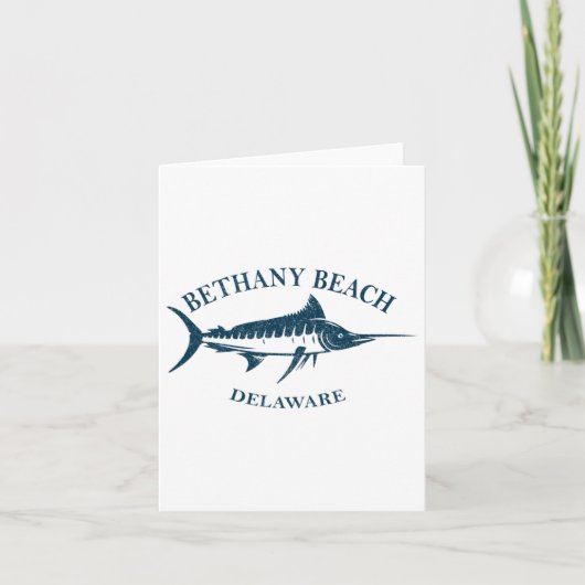 Retro Bethany Beach Delaware Vissen Boati Kaart (Voorkant)
