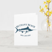 Retro Bethany Beach Delaware Vissen Boati Kaart (Gele Bloem)