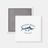 Retro Bethany Beach Delaware  Vissen Boati Magneet (Voorkant / Achterkant)