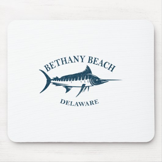 Retro Bethany Beach Delaware Vissen Boati Muismat (Voorkant)