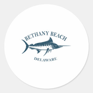 Retro Bethany Beach Delaware Vissen Boati Ronde Sticker