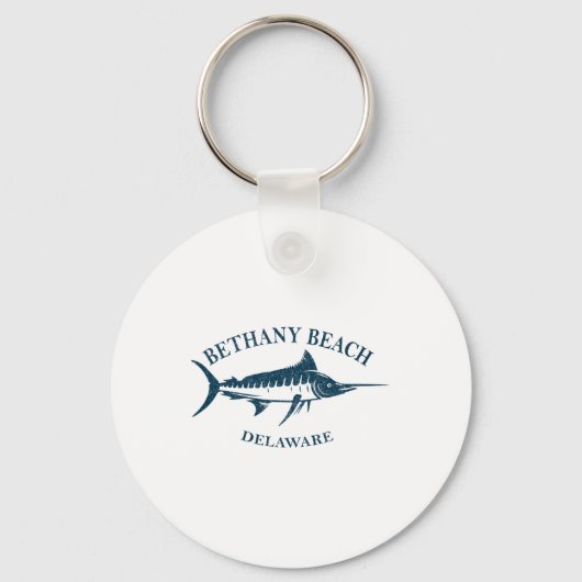 Retro Bethany Beach Delaware  Vissen Boati Sleutelhanger (Voorkant)