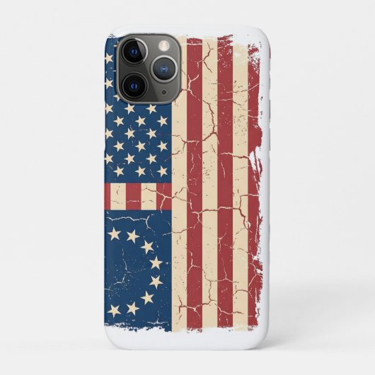 Retro Betsy Ross & 50-sterren vlag 2026 Semiquince Case-Mate iPhone Case (Achterkant)