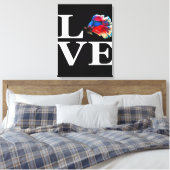 Retro Betta Fish Love |Lover Aquarium Canvas Afdruk (Insitu (Slaapkamer))