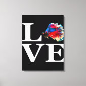 Retro Betta Fish Love |Lover Aquarium Canvas Afdruk (Voorkant)