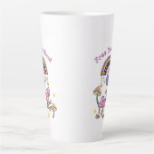 Retro Bevrijd Je Geest Latte Mok (Voorkant)