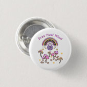 Retro Bevrijd Je Geest Ronde Button 3,2 Cm (Voorkant /achterkant)