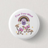 Retro Bevrijd Je Geest Ronde Button 3,2 Cm (Voorkant)