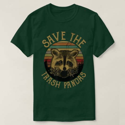 Retro  Bewaar de prullenbak Panda's Funny Raccoon T-shirt (Design voorkant)