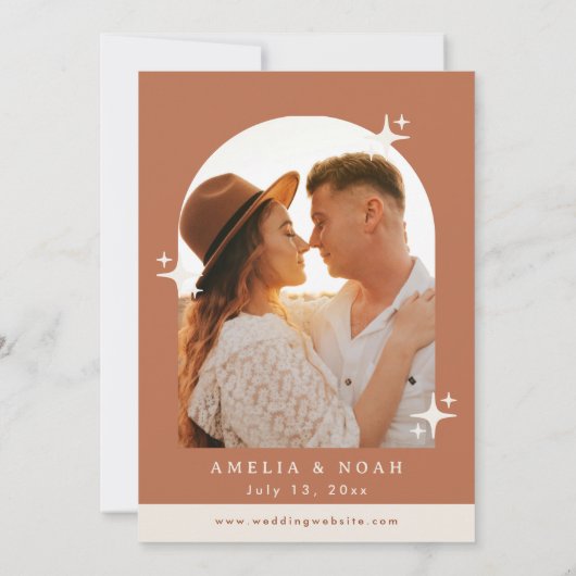 Retro Bewaar de uitnodiging voor de datum (Achterkant)