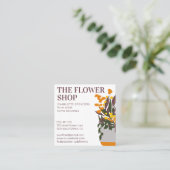 Retro bewerkbaar bloemperk florist vierkante visitekaartje (Staand voorkant)