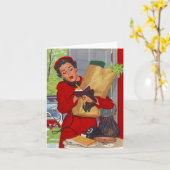 Retro Bezig in de Rode Lege Kaarten van het (Gele Bloem)