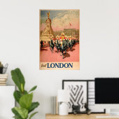 Retro Bezoek Londen Poster Trafalgar Square (Thuiskantoor)