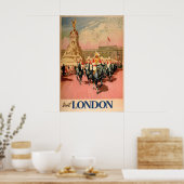 Retro Bezoek Londen Poster Trafalgar Square (Keuken)