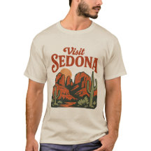 Retro 'Bezoek Sedona' Woestijn Reis T-Shirt