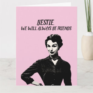 RETRO BFF WE ZULLEN ALTJD VRIENDEN ZIJN GRAFISCH KAART