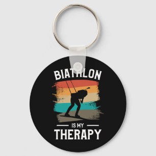 Retro Biathlon is mijn therapie biatleet Sleutelhanger