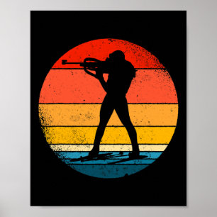 Retro Biathlon Ontwerp Cross-country Skiën Biathle Poster