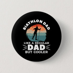 Retro Biathlon vader als een gewone vader, maar ko Ronde Button 5,7 Cm