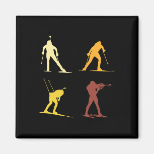 Retro Biathlon Wintersport Cross Country Skiën SH Magneet