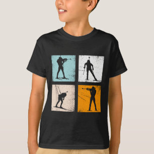 Retro Biathlon Wintersport Fans Mannen Vrouwen Kin T-shirt