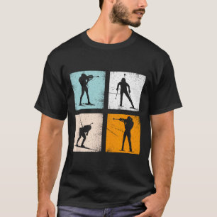 Retro Biathlon Wintersport Fans Mannen Vrouwen Kin T-shirt
