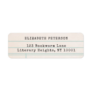 Retro Bibliotheekkaart Boek Thema Retouradres Etiket