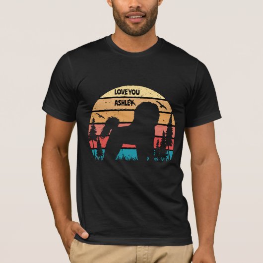 Retro Bichon Frisé Dog T-Shirt (Voorkant)