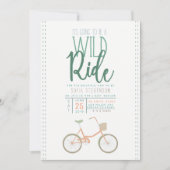 Retro Bicycle Baby shower uitnodigen Kaart (Voorkant)
