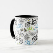 Retro Bicycle Bike Patroon Mok (Voorkant links)