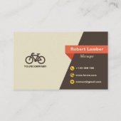 Retro Bicycle Logo Sinaasappel Modern Visitekaartje (Achterkant)