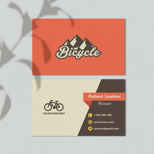 Retro Bicycle Logo Sinaasappel Modern Visitekaartje