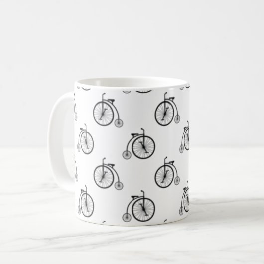 Retro Bicycle - Pattern Koffiemok (Voorkant links)
