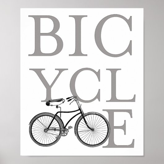 Retro Bicycle-poster Poster (Voorkant)