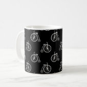 Retro Bicycle Seamless Pattern Koffiemok (Voorkant links)