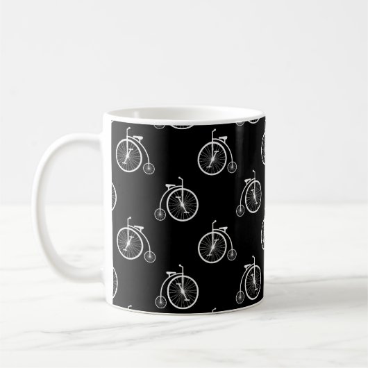 Retro Bicycle Seamless Pattern Koffiemok (Links)