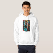 Retro Biddende Religieuze Figuur Vector T-shirt De (Voorkant volledig)