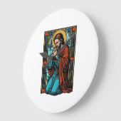 Retro Biddende Religieuze Figuur Vector T-shirt De Grote Klok (Hoek)