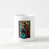 Retro Biddende Religieuze Figuur Vector T-shirt De Koffiemok (Center)