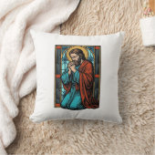 Retro Biddende Religieuze Figuur Vector T-shirt De Kussen (Deken)