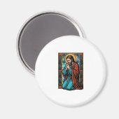 Retro Biddende Religieuze Figuur Vector T-shirt De Magneet (Voorkant / Achterkant)