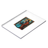 Retro Biddende Religieuze Figuur Vector T-shirt De Notitieboek (Linkerzijde)
