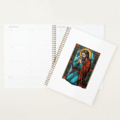 Retro Biddende Religieuze Figuur Vector T-shirt De Planner (Display)