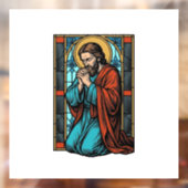 Retro Biddende Religieuze Figuur Vector T-shirt De Raamsticker (Vel 2)