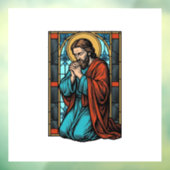 Retro Biddende Religieuze Figuur Vector T-shirt De Raamsticker (Vel 3)